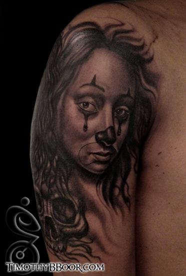 Clown Girl Tattoo Design Thumbnail